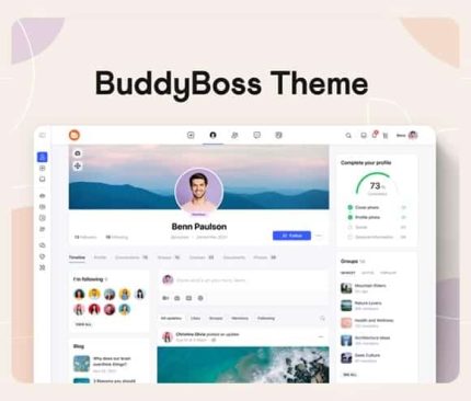 Gpl BuddyBoss Theme social networking features for your online course