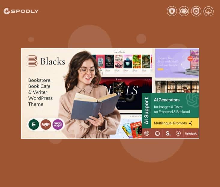 Blacks - Book Store, Book Cafe & Writer WordPress Theme Blacks - Book Store, Book Cafe & Writer WordPress Theme