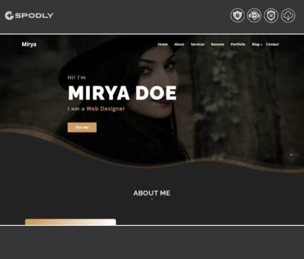 Mirya – Personal Portfolio WordPress Theme