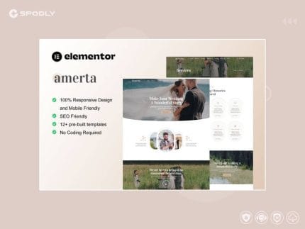 Amerta - Wedding Photography Service Elementor Template Kit