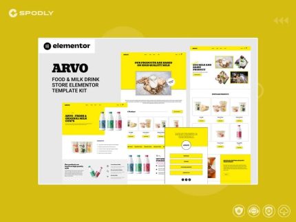 Arvo – Food & Milk Drink Store Elementor Template Kit