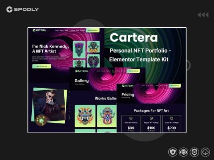 Cartera - Personal NFT Portfolio Elementor Template Kit
