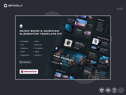 Fire Monkey – Music Band & Musician Elementor Template Kit