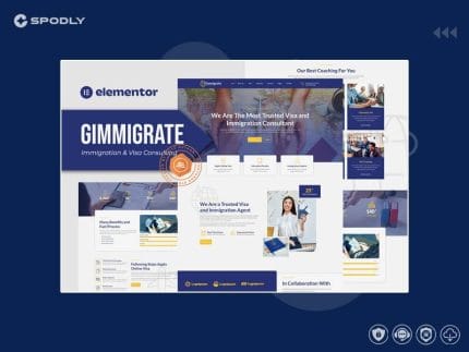Gimmigrate - Immigration & Visa Consulting Elementor Template Kit