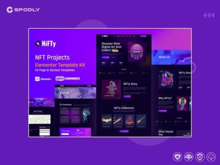 NiFTy – NFT Project & Portfolio WordPress Elementor Template Kit