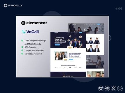 VoCall - Call Center & Telemarketing Elementor Template Kit
