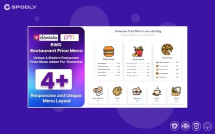 BWD - Restaurant Price Menu Addon For Elementor