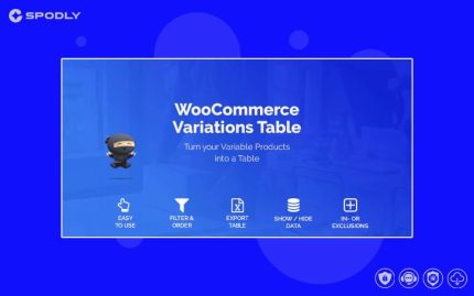 Wordpress plugin WooCommerce Variations Table