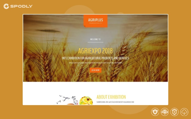Agriplus - Impressive Agriculture Exhibition with Built-In Novi Builder Landing Page Template