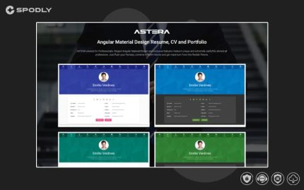 Astera – Resume, CV and Portfolio Angular Material Design Website Template