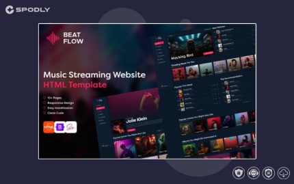 BeatFlow - Ultimate Music HTML Template for Bands and Artists Website Template