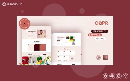 Copr - One Page Personal Portfolio, CV and Resume WordPress Theme
