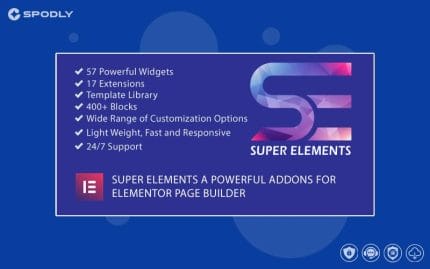 Wordpress plugin Super Elements - Addons for Elementor