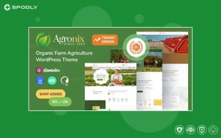 Agronix - Organic Farm Agriculture WordPress Theme + RTL