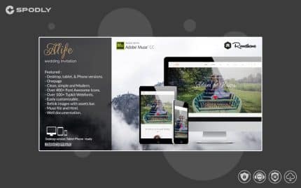 Alife - Wedding Invitation Muse Template