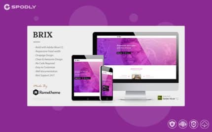 BRIX - Mobile App landing page Muse Template
