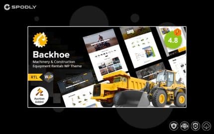 Backhoe - Construction Equipment Rentals WordPress Theme