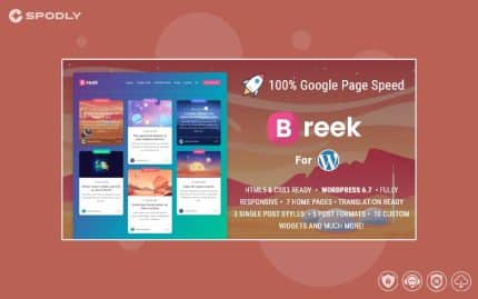 Breek - Minimal Lightweight Masonry AMP Theme for WordPress