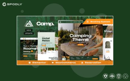 Camping - Campground Caravan Hiking Tent Accommodation WordPress