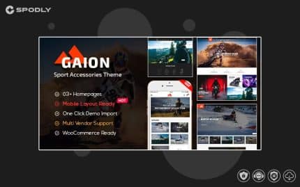 Gaion - Sport Accessories Shop WordPress WooCommerce Theme (Mobile Layout Ready)