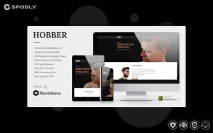 Hobber - Barbershop, Hair & Salon Muse Template