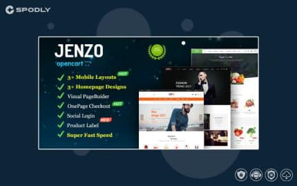 Jenzo – Drag & Drop Multipurpose OpenCart Theme with Mobile-Specific Layouts