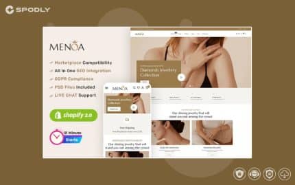 Menoa - A Luxurious Jewelry & Imitation - Shopify Responsive Theme