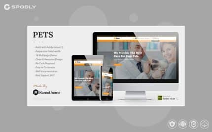 PETS - Pet Care, Shop, and Veterinary Muse Template