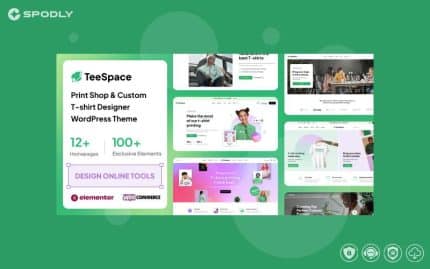Wordpress Theme TeeSpace - Print Shop & Custom T-shirt Designer WordPress theme