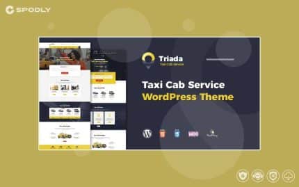Wordpress Theme Triada - Taxi Cab Service Company WordPress Theme