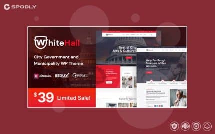 Wordpress Theme White Hall - Municipal and Government WordPress Theme